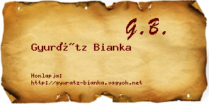 Gyurátz Bianka névjegykártya